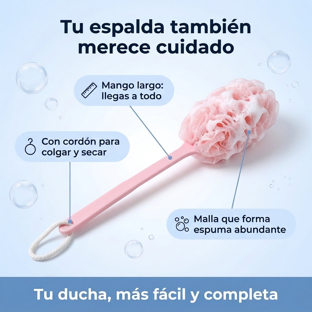 Cepillo con mango | Lava tu espalda correctamente sin esfuerzo