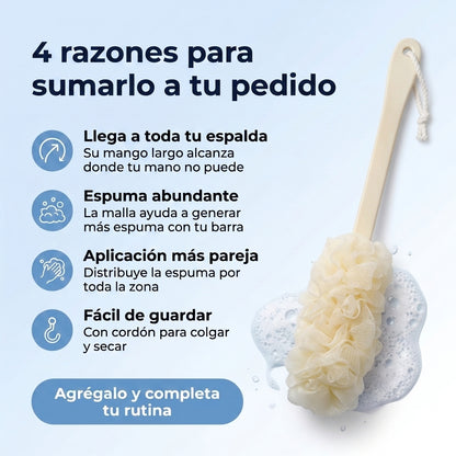 Cepillo con mango | Lava tu espalda correctamente sin esfuerzo