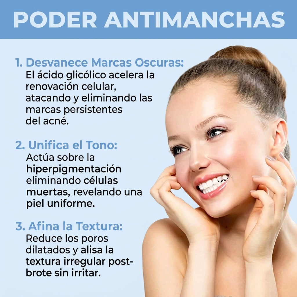 Ácido Glicólico | Elimina manchas de acné